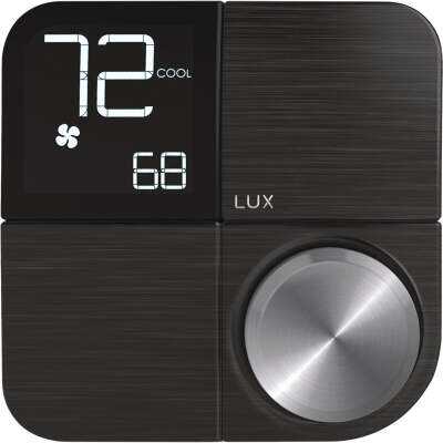 LUX Products KONO Smart WiFi Programmable Black Stainless Digital Thermostat